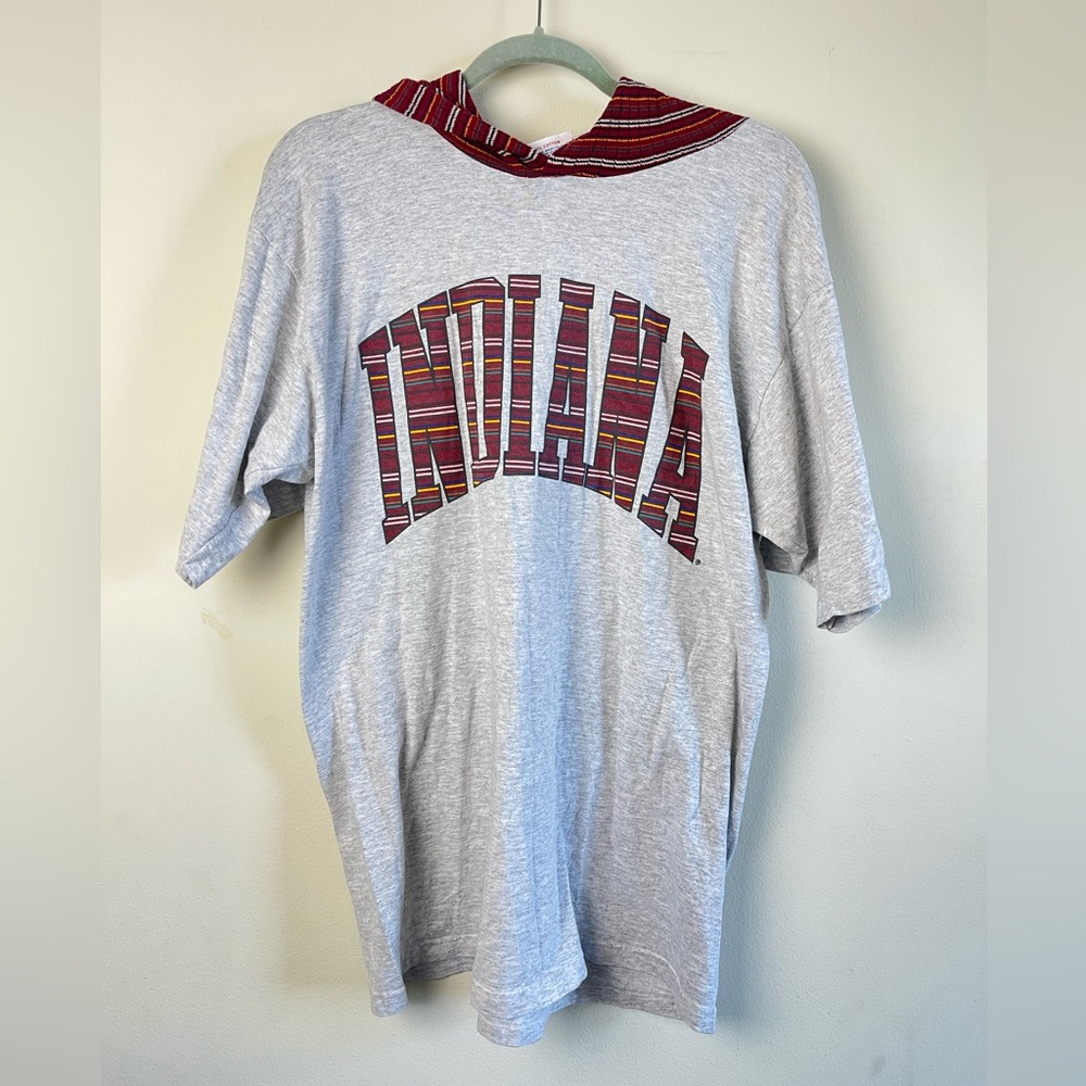 Gray Indiana Graphic Hoodie T-Shirt